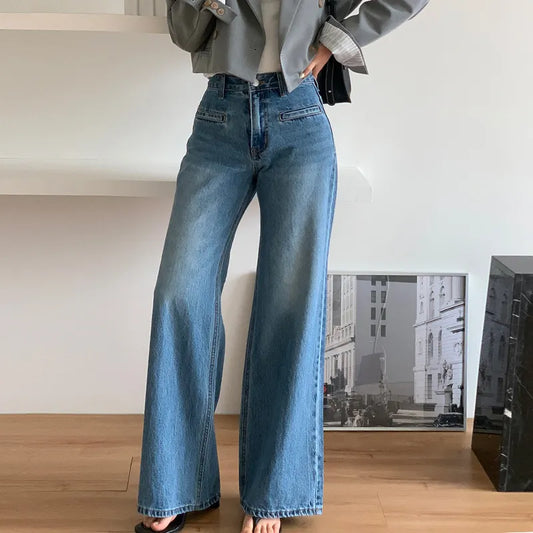 High waist wide leg jeans