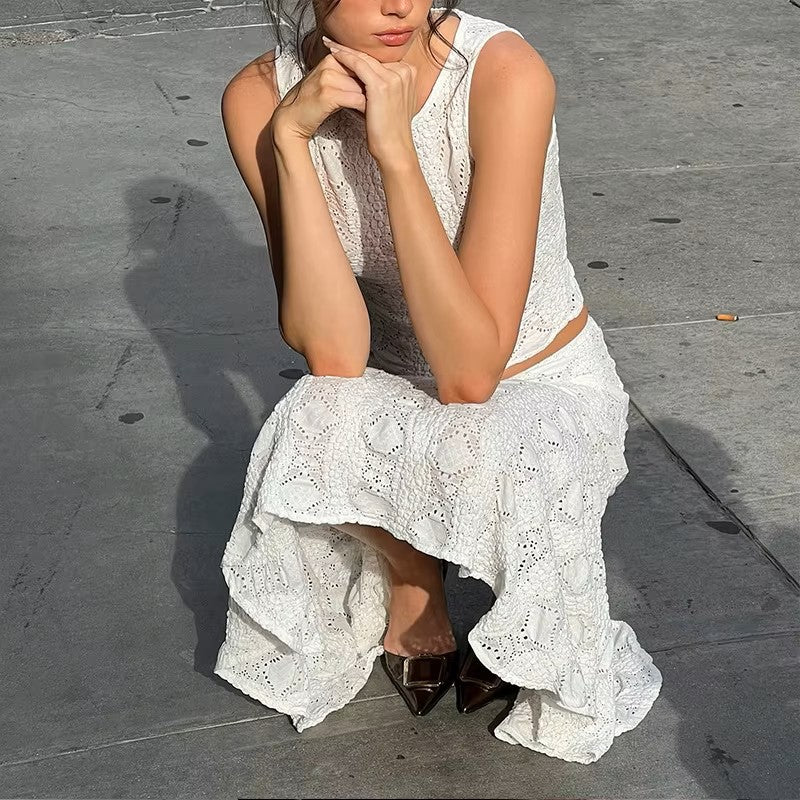 Two-piece tank top and skirt set