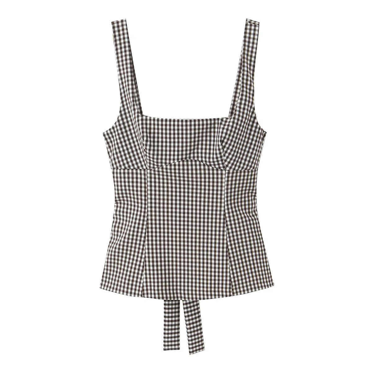Tank top with black and white checks