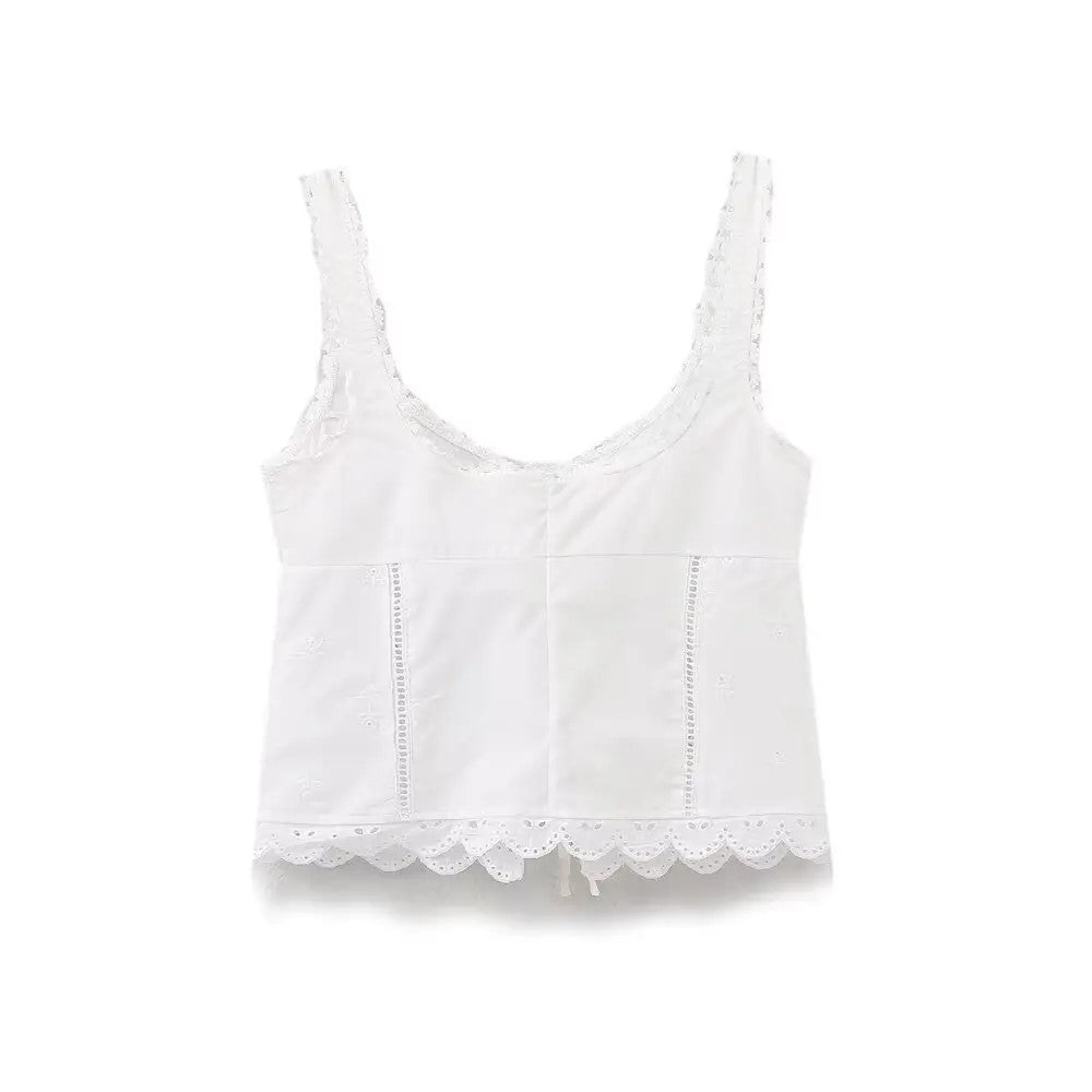 White lace beach camisole