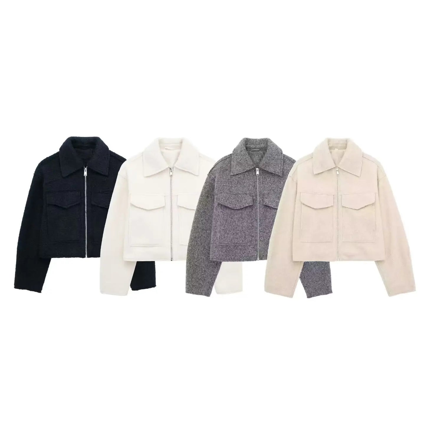 Women's wool-effect bomber jacket