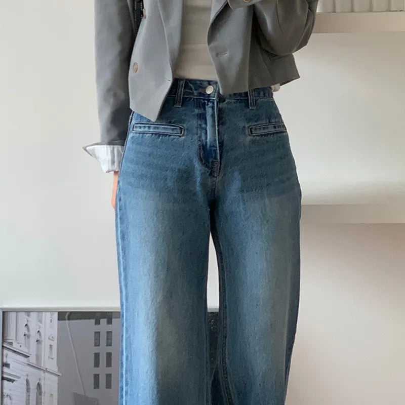 High waist wide leg jeans