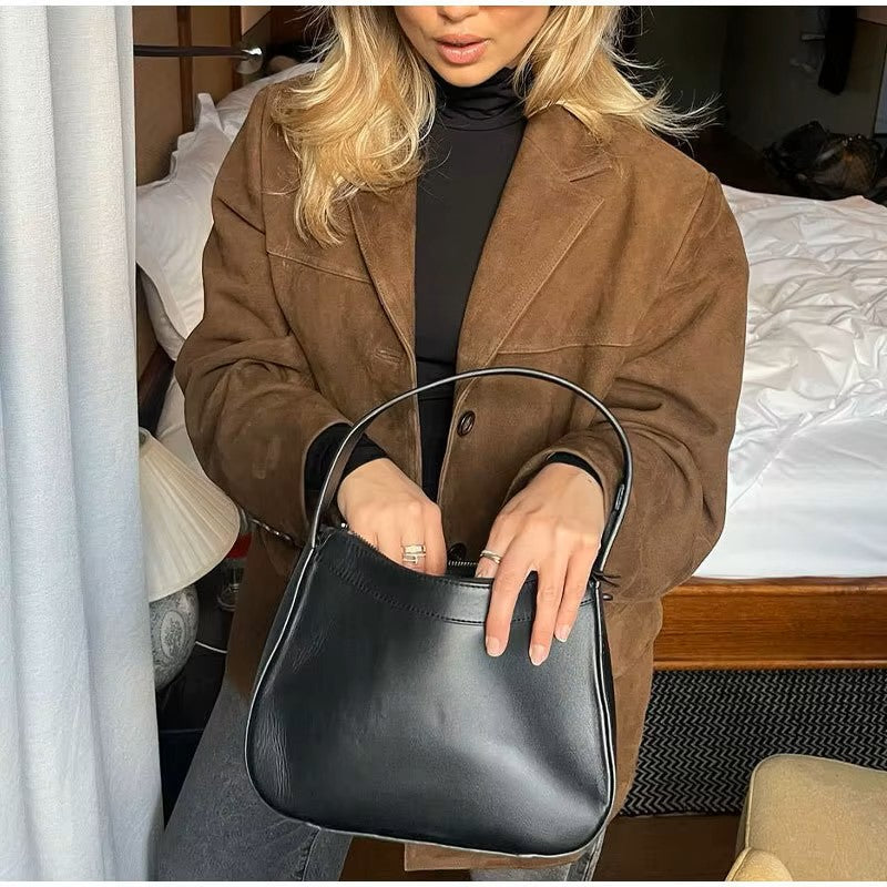 Suede-type brown jacket