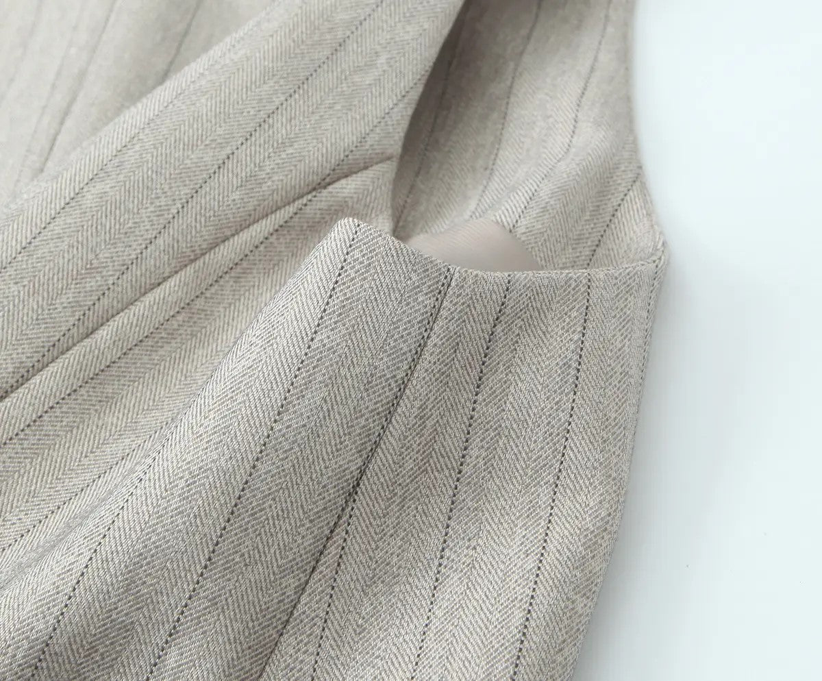 Beige pinstripe vest