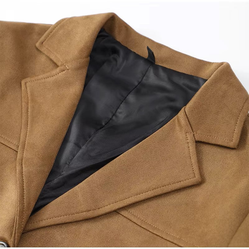 Suede-type brown jacket