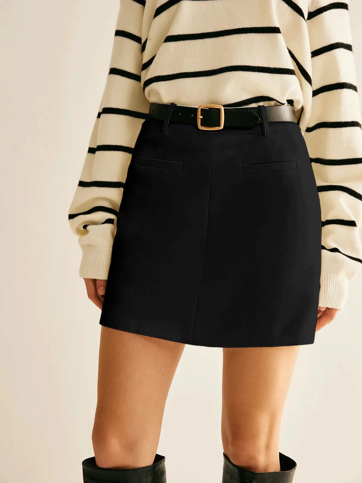 Back zipper skirt without belt