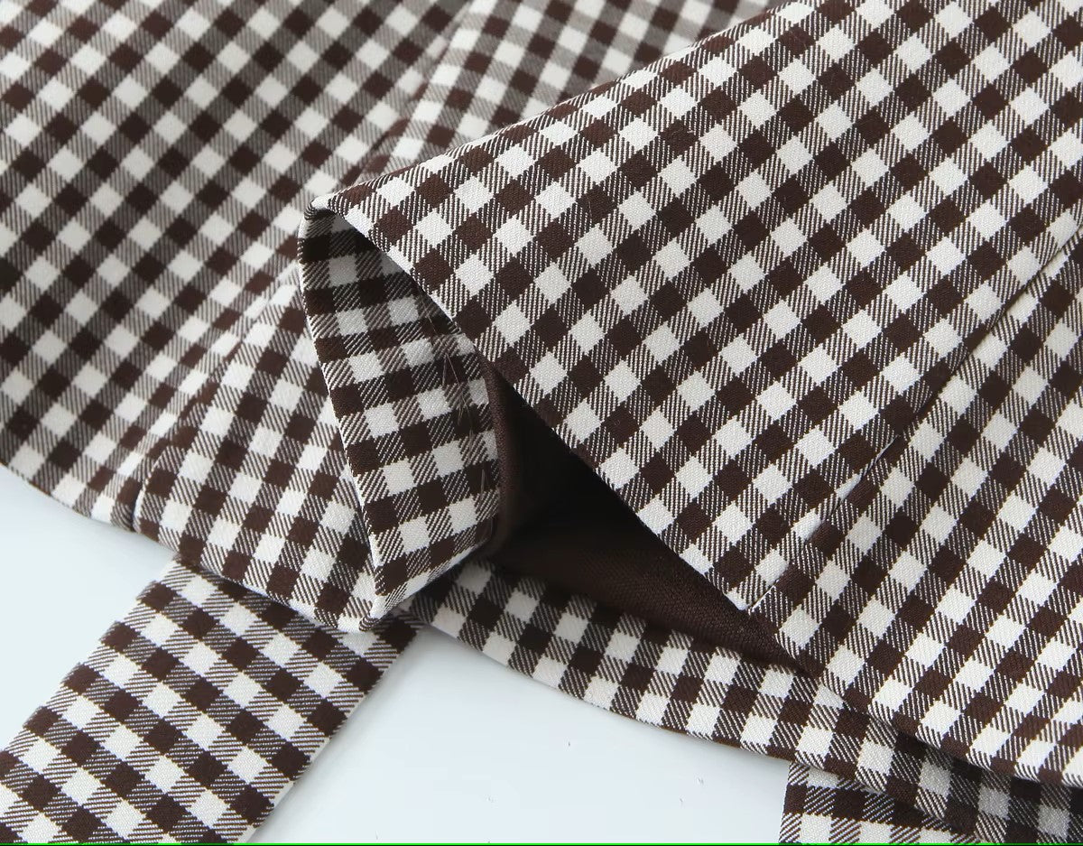 Tank top with black and white checks