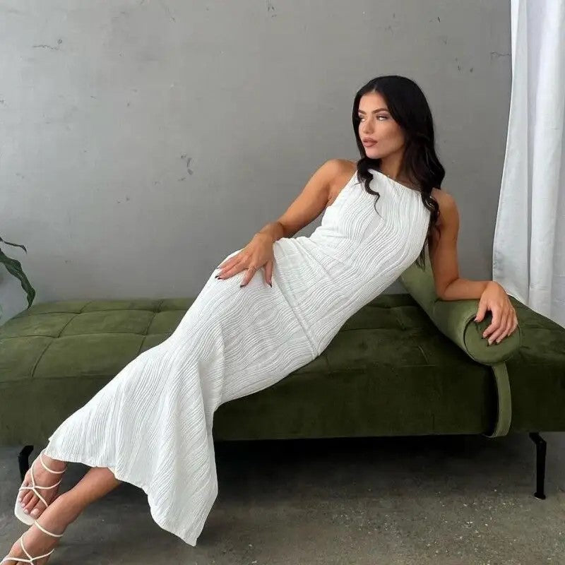 Women's ruched evening dress