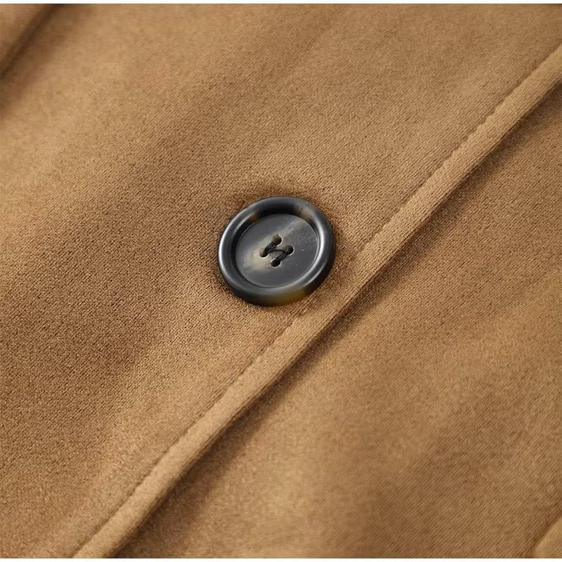 Suede-type brown jacket