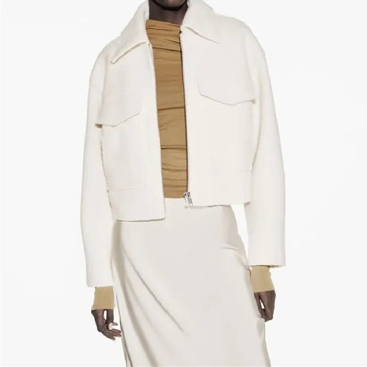 Women's wool-effect bomber jacket