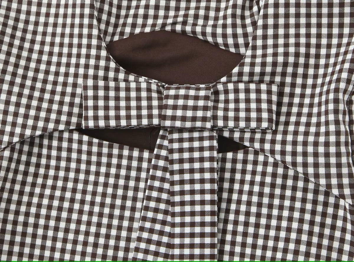 Tank top with black and white checks