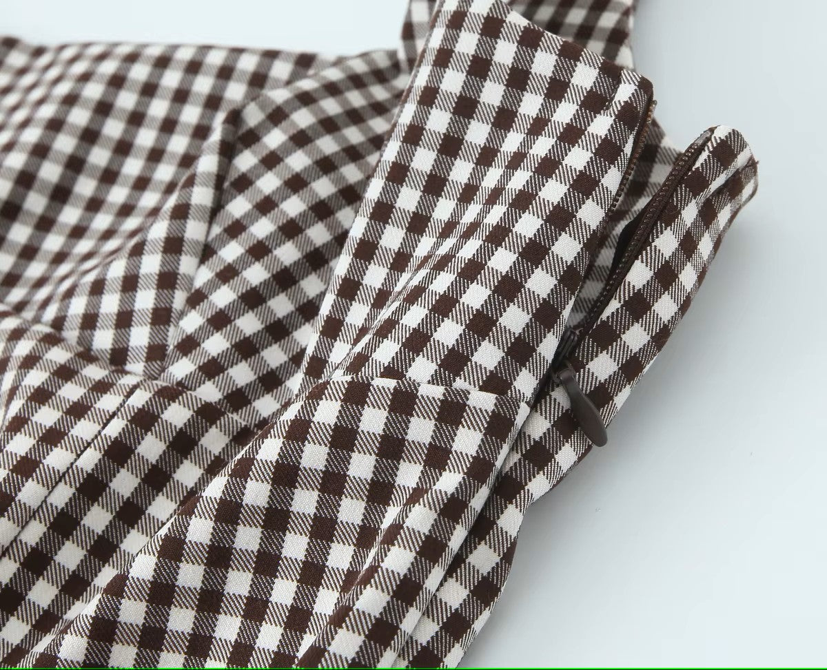 Tank top with black and white checks