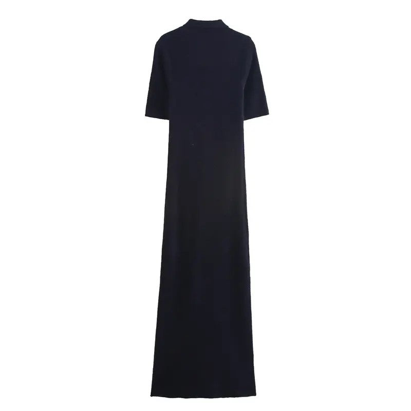 Short sleeve sheath black dress