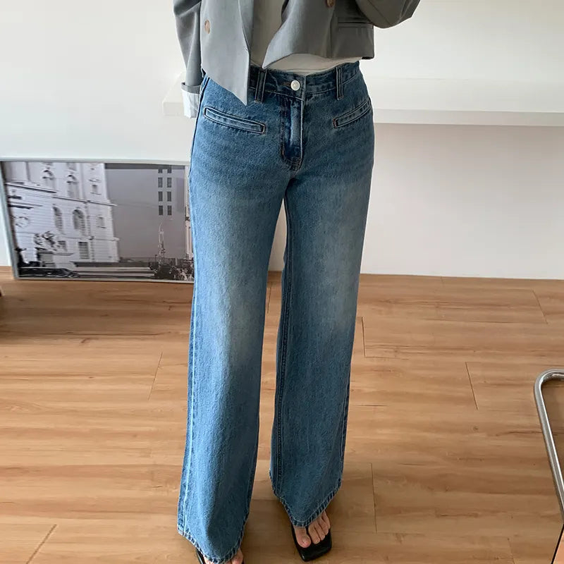 High waist wide leg jeans