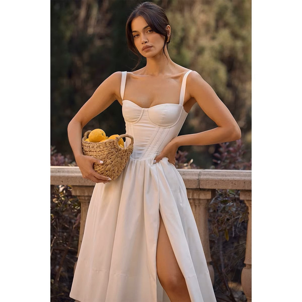 White dress with corset