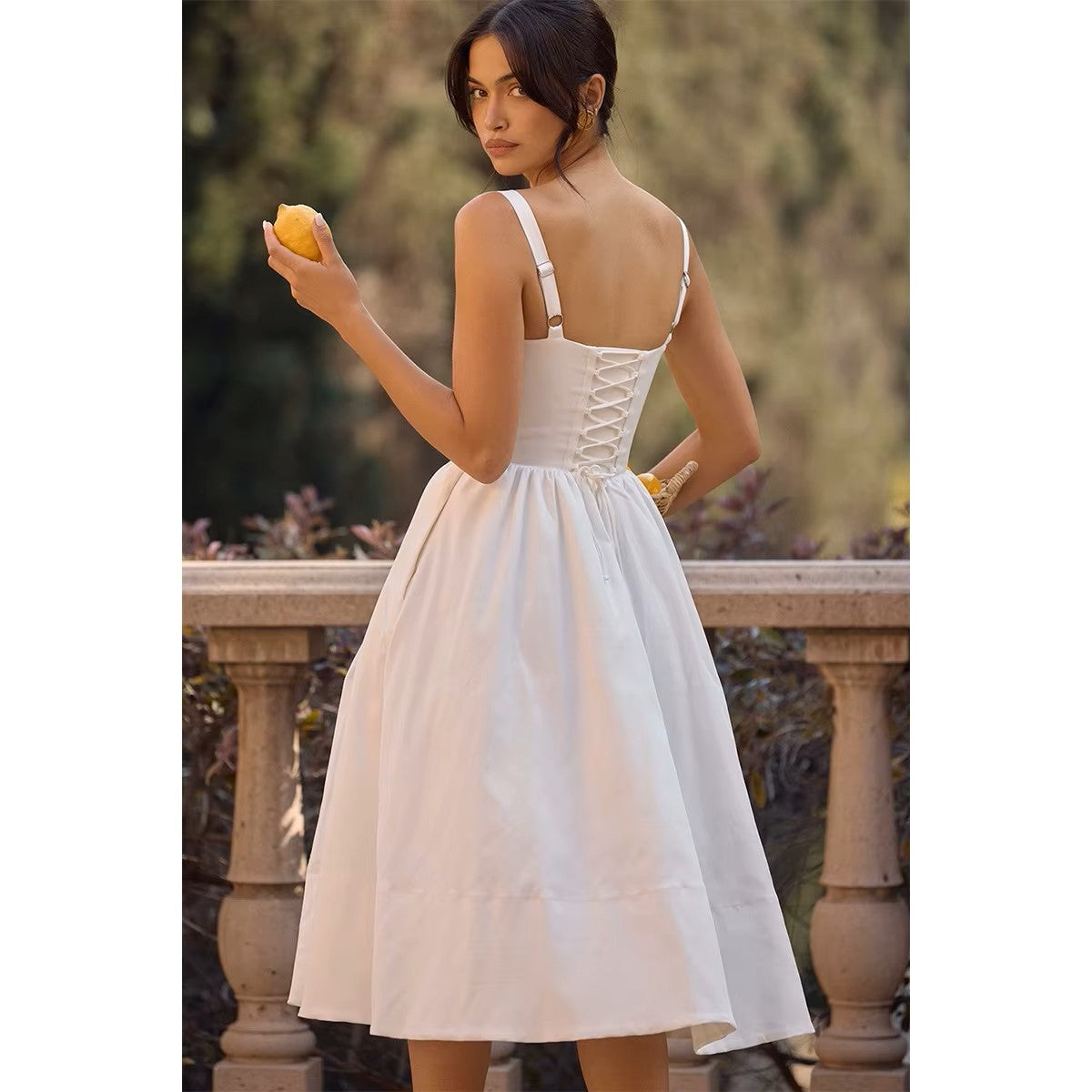 White dress with corset