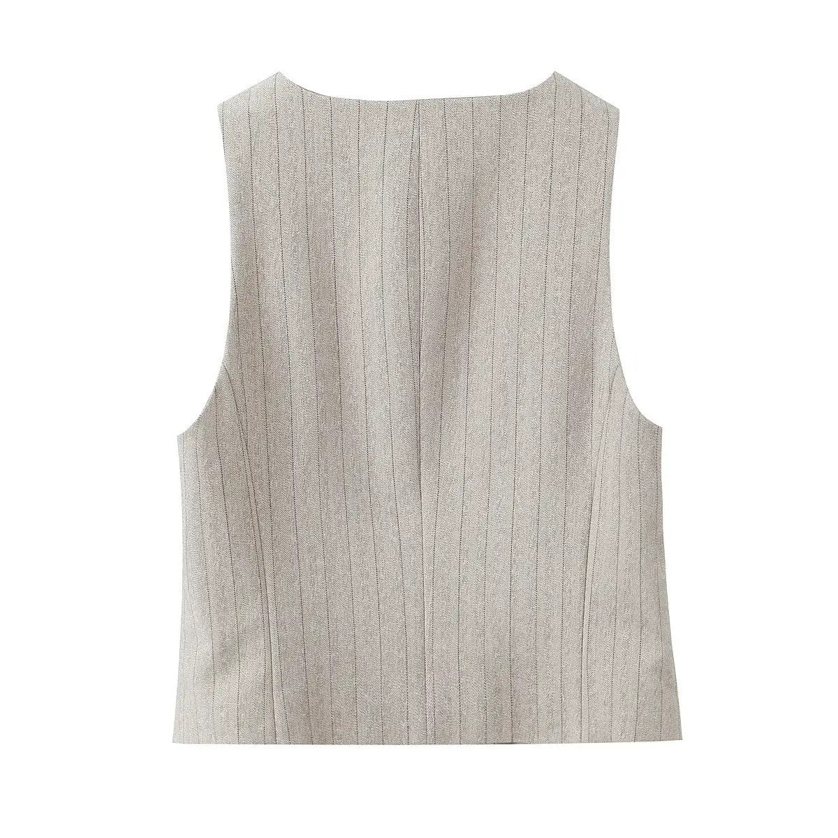 Beige pinstripe vest