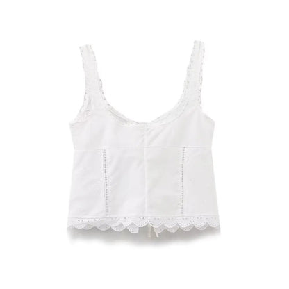 White lace beach camisole