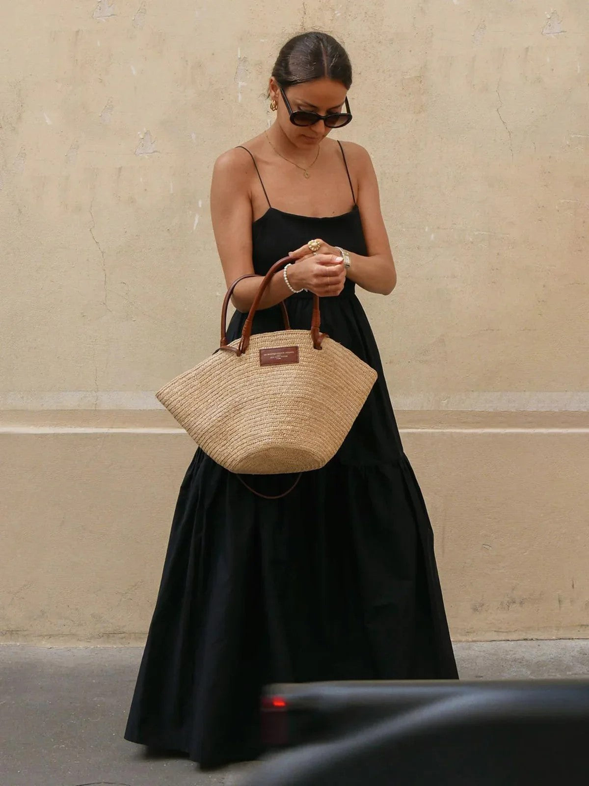 Dress with straps and open back