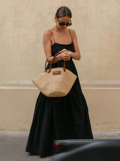 Dress with straps and open back