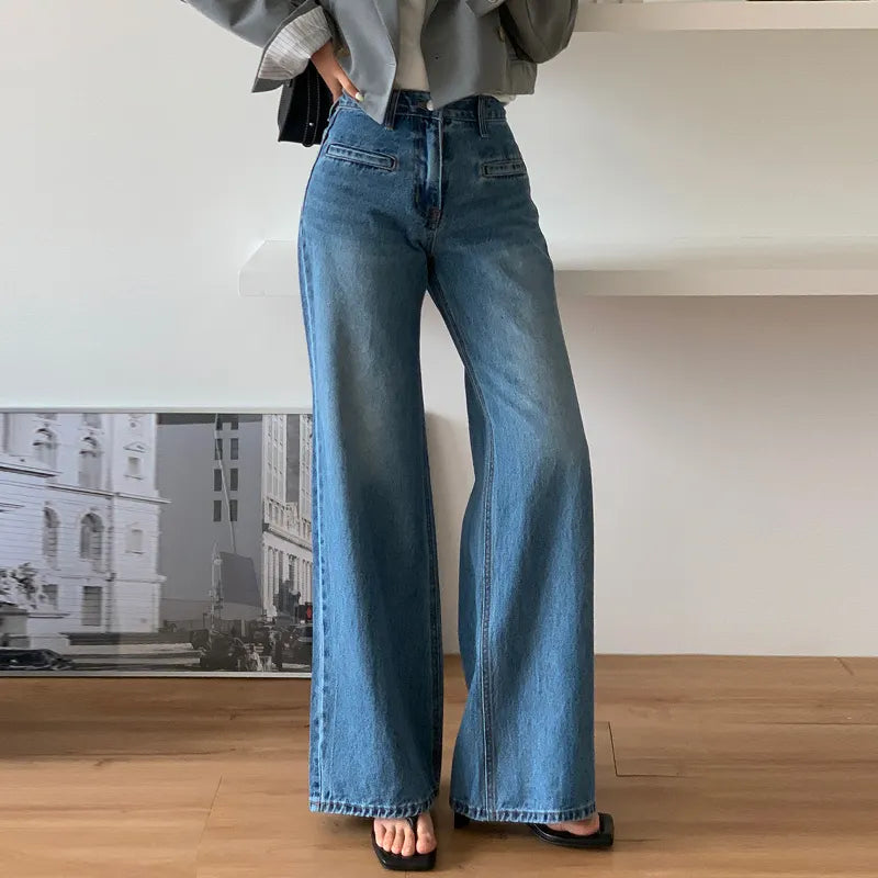 High waist wide leg jeans