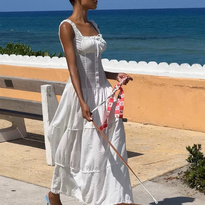 Women's white summer dress