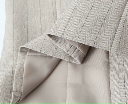 Beige pinstripe vest