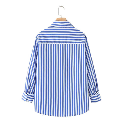 Blue and white striped shirt