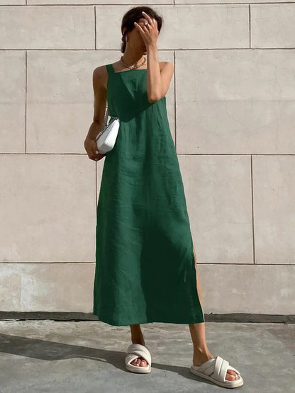 Minimal sleeveless long dress
