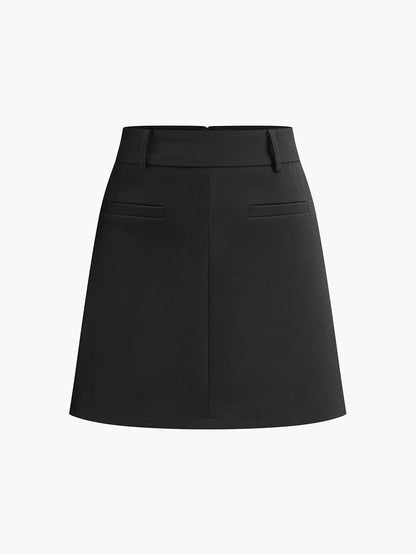 Back zipper skirt without belt