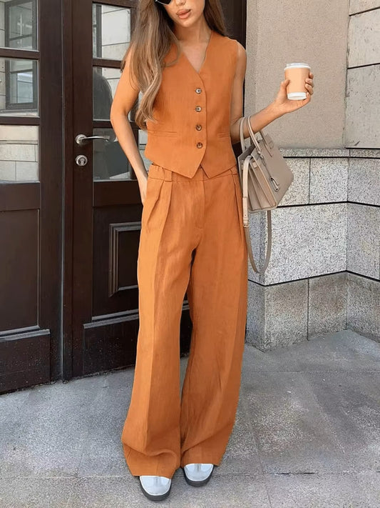 Two-piece vest and pants set