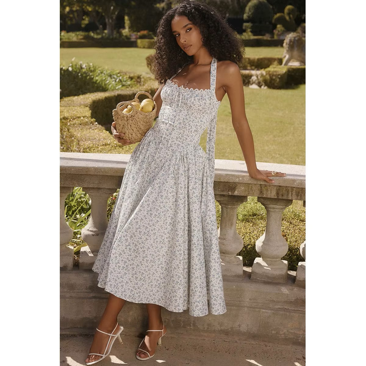 Women's elegant dress with lace