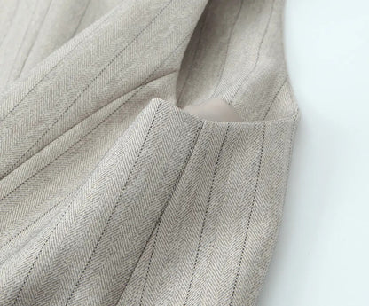 Beige pinstripe vest