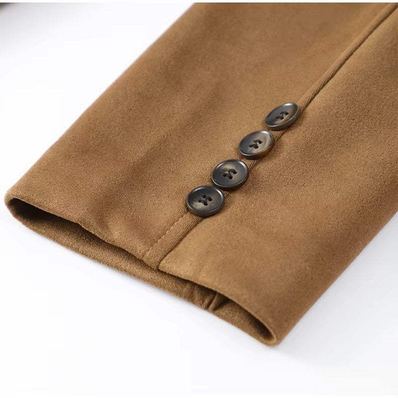 Suede-type brown jacket