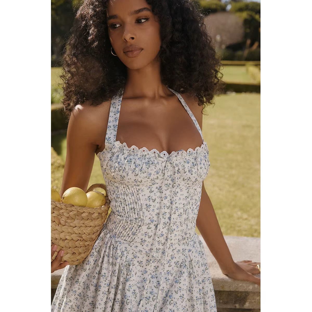 Women's elegant dress with lace