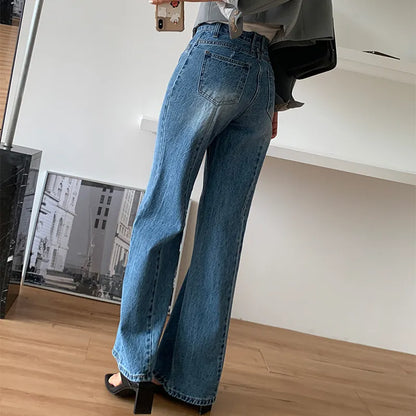 High waist wide leg jeans
