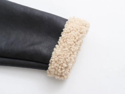 Suede black jacket with fur inside