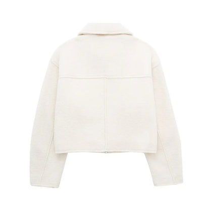 Women's wool-effect bomber jacket