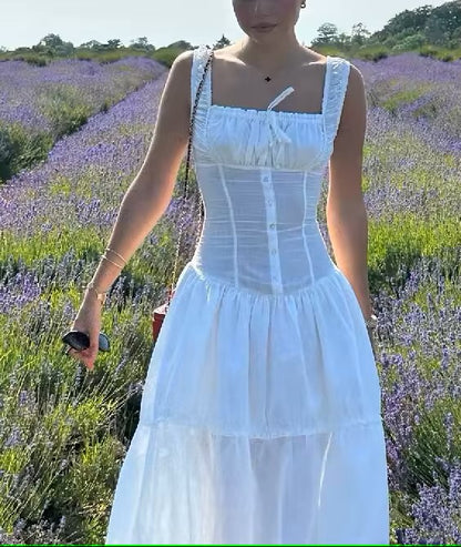 Women's white summer dress