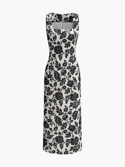 Tube dress with floral print