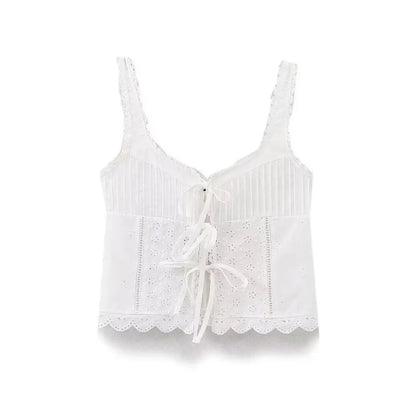 White lace beach camisole