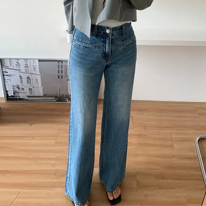 High waist wide leg jeans