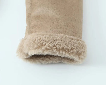 Suede jacket with fur inside